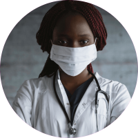 African American Doctor Wearing Mask